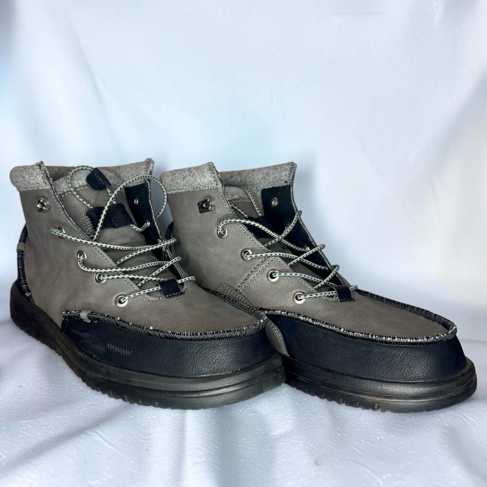 Hey Dude Bradley Classic Tumbled Boots Granite Grey Mens 11 Moc Toe 44327-1VT